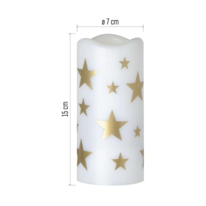 LED božični projektor – zvezdice, 3x AAA, notranji, topla bela