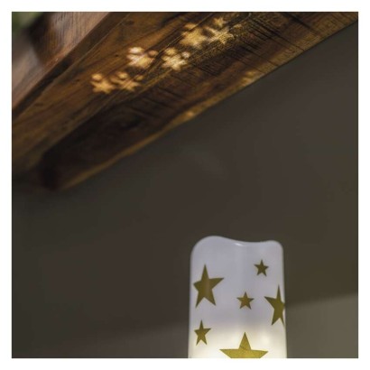 LED božični projektor – zvezdice, 3x AAA, notranji, topla bela
