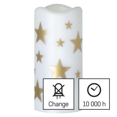 LED božični projektor – zvezdice, 3x AAA, notranji, topla bela