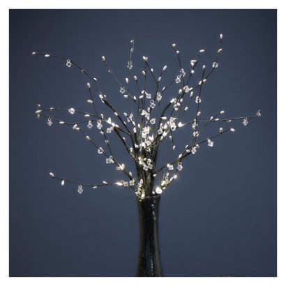 Dekoracje - 24 LED gałązki z perełkami 60 cm 3x AA, ciepła biel, IP20, timer /kpl. 3 szt
