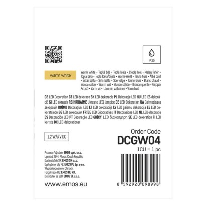 LED karácsonyi fényfüzér – tobozok, 1,7 cm, 2x AA, beltéri, meleg fehér
