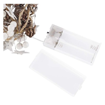 LED karácsonyi fényfüzér – tobozok, 1,7 cm, 2x AA, beltéri, meleg fehér