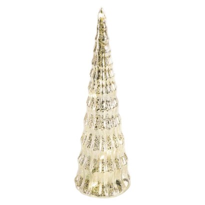 LED-Weihnachtsbaum aus Glas, 27 cm, 2x CR2032, Innen, warmweiss, Timer