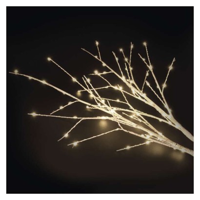 LED dekoracija - 2x brezove veje, 60 cm, 3x AA, zunanja in notranja, toplo bela, časovnik