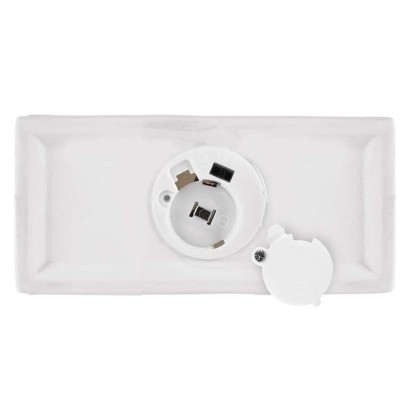 LED kerámia házikó, 18 cm, 1x CR2032, beltéri, meleg fehér, időzítő
