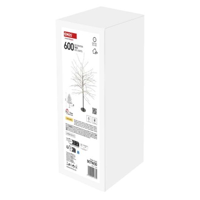 LED svetlobno drevo, 120 cm, za zunanjo in notranjo uporabo, toplo bela barva, časovnik