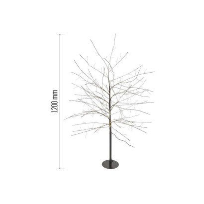 LED svetlobno drevo, 120 cm, za zunanjo in notranjo uporabo, toplo bela barva, časovnik
