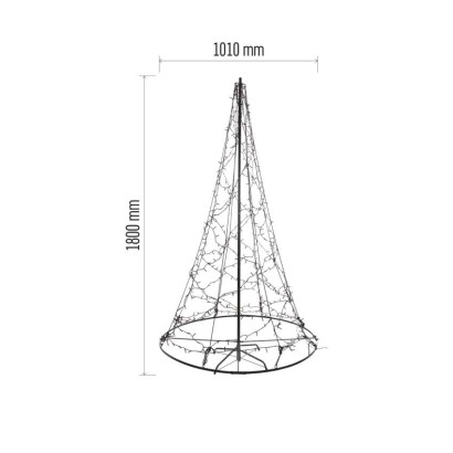 LED Weihnachtsbaum Metall, 180 cm, Außen und Innen, warmweiss, Timer