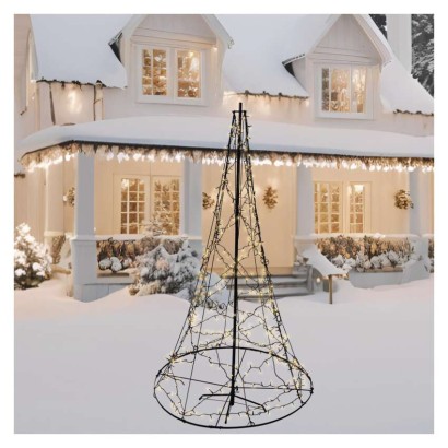 LED Weihnachtsbaum Metall, 180 cm, Außen und Innen, warmweiss, Timer