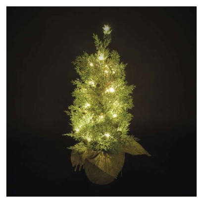 LED osvetljeno drevo, 50 cm, za zunanjo in notranjo uporabo, toplo bela, časovnik