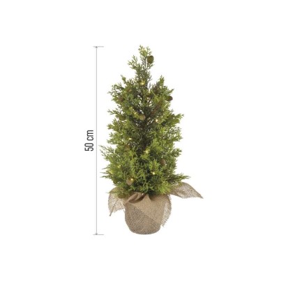LED osvetljeno drevo, 50 cm, za zunanjo in notranjo uporabo, toplo bela, časovnik