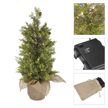 LED osvetljeno drevo, 50 cm, za zunanjo in notranjo uporabo, toplo bela, časovnik