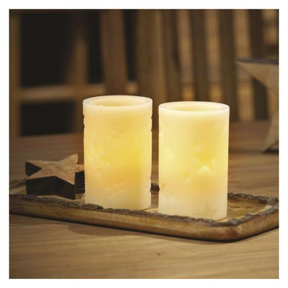 LED Dekoration – 2x Wachskerze, 12,5 cm, 2x AA, Fernbedienung, Timer