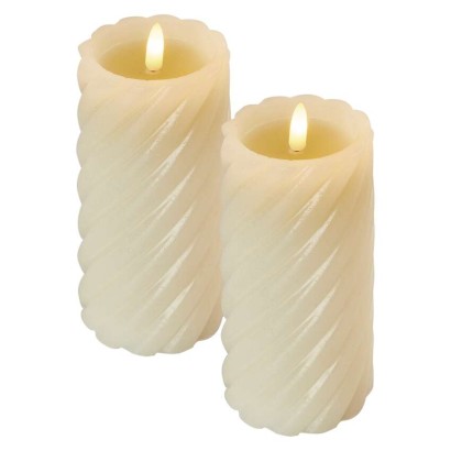 LED Dekoration – Wachskerze, 17 cm, 2x AAA, Innen, Warmweiß, 2 St., Timer