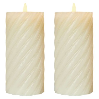 LED Dekoration – Wachskerze, 17 cm, 2x AAA, Innen, Warmweiß, 2 St., Timer