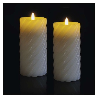 LED Dekoration – Wachskerze, 17 cm, 2x AAA, Innen, Warmweiß, 2 St., Timer