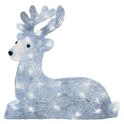 LED Weihnachtlicher Hirsch, 27 cm, Außen und Innen, Kaltweiß, Timer