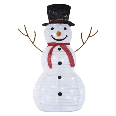 LED faltbarer Schneemann, 90 cm, Außen und Innen, Kaltweiß