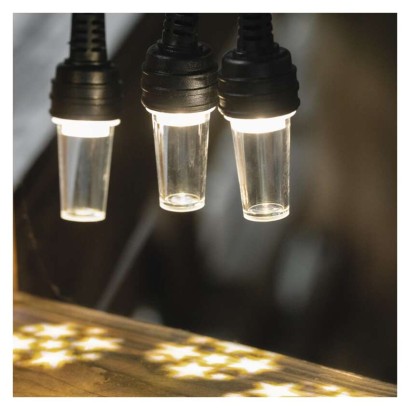 LED světelný řetěz – 10x párty žárovky, 4,5 m, venkovní i vnitřní, studená bílá