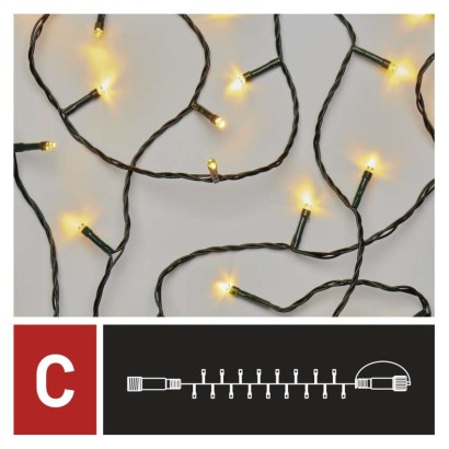 Standard LED sorolható karácsonyi füzér, 5 m, kültéri és beltéri, meleg fehér
