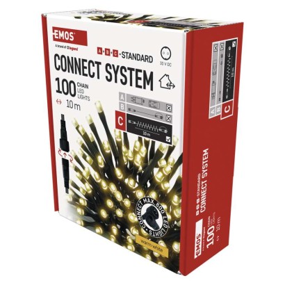 Oświetlenie łączone Standard - łańcuch 100 LED 10m ciepła biel, IP44