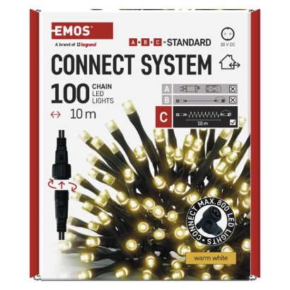 Oświetlenie łączone Standard - łańcuch 100 LED 10m ciepła biel, IP44