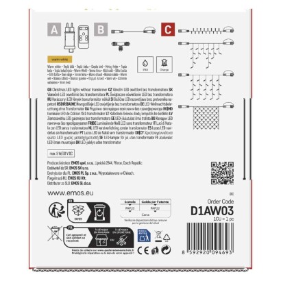 Oświetlenie łączone Standard - łańcuch 100 LED 10m ciepła biel, IP44