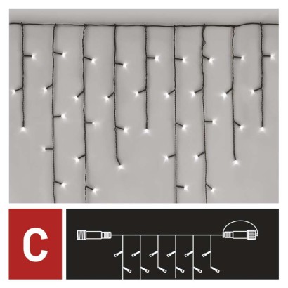 Standard LED Verbindungskette – Eiszapfen, 2,5 m, Außen, Kaltweiß