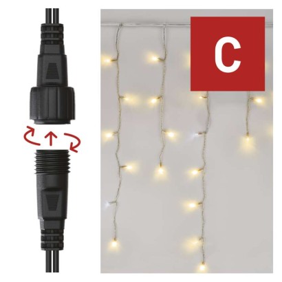 Standard LED spojovací řetěz blikající – rampouchy, 2,5 m, venkovní, teplá/studená bílá
