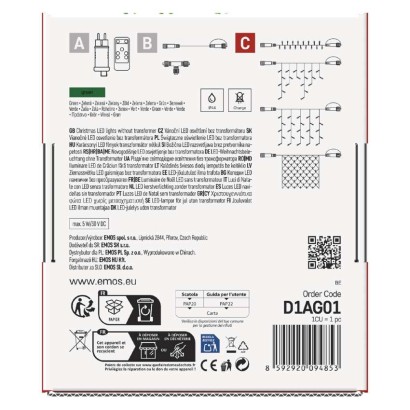 Standard LED sorolható karácsonyi füzér, 10 m, kültéri és beltéri, zöld