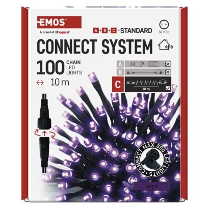 Standard LED Verbindungskette, 10 m, Außen/Innen, violett