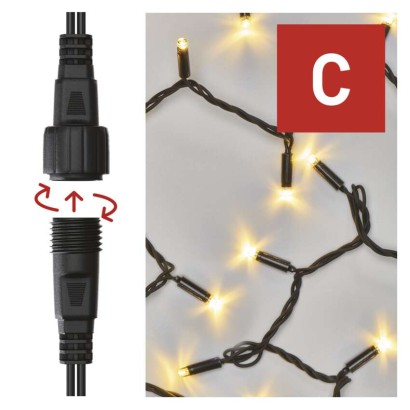 Profi LED Verbindungskette schwarz, 5 m, Außen/Innen, warm-weiß