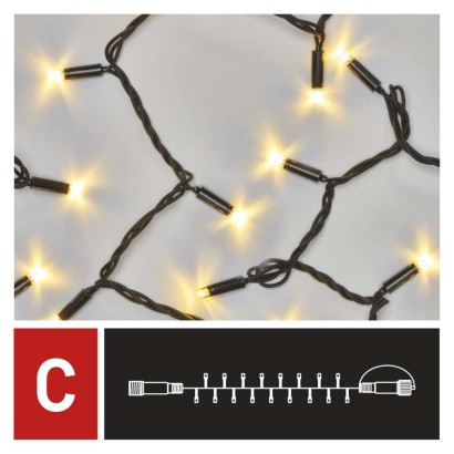 Profi LED Verbindungskette schwarz, 5 m, Außen/Innen, warm-weiß