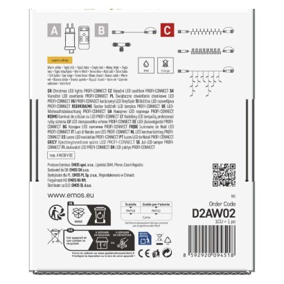 Profi LED Verbindungskette weiß, 5 m, Außen/Innen, warm-weiß