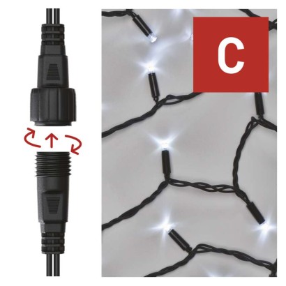 Profi LED Verbindungskette schwarz, 5 m, Außen/Innen, Kaltweiß