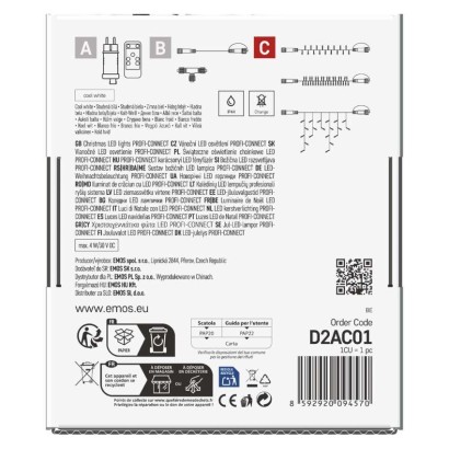 Profi LED Verbindungskette schwarz, 5 m, Außen/Innen, Kaltweiß