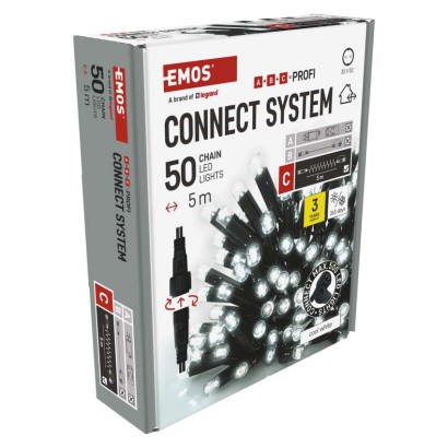 Profi LED Verbindungskette schwarz, 5 m, Außen/Innen, Kaltweiß