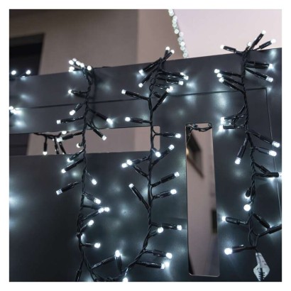 Profi LED Verbindungskette schwarz, 3 m, Außen/Innen, Kaltweiß
