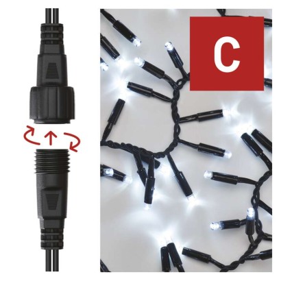 Profi LED Verbindungskette schwarz, 3 m, Außen/Innen, Kaltweiß