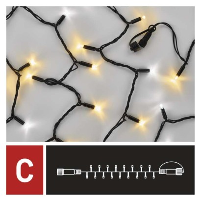 Profi LED Verbindungskette blinkend, 10 m, Außen, warmweiß/Kaltweiß