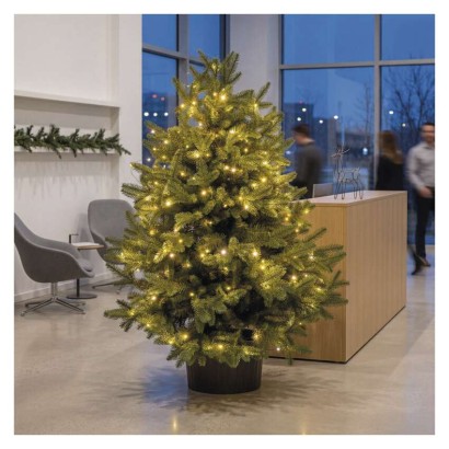 Dekoracje- 150LED nano łezki 15m ciepła biel, zielony przewód, IP44 timer