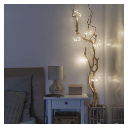 LED svetlobna veriga – svetleče cvetlice, nano, 2,35 m, notranja, topla bela, časovnik