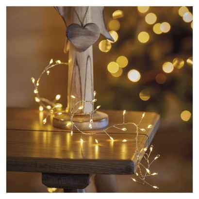 LED Weihnachtliche Nano-Kette – Igel, 2,4 m, 3x AA, Innen, warm-weiß, Timer