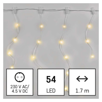 LED vánoční drop řetěz – rampouchy, 1,7 m, venkovní i vnitřní, teplá bílá, programy