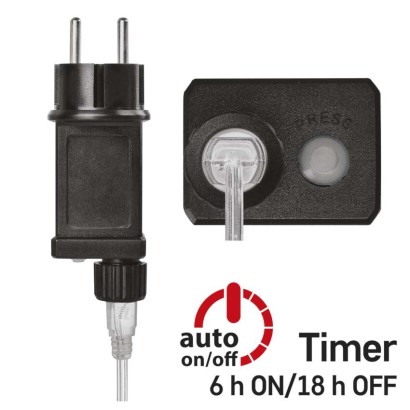 LED Weihnachtliche Nano-Kette silberfarben, 4 m, Außen und Innen, Kaltweiß, Timer