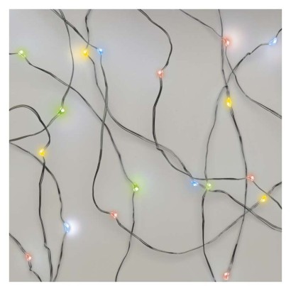 LED Weihnachtliche Nano-Kette, 1,9 m, 2x AA, Innen, Multicolor, Timer