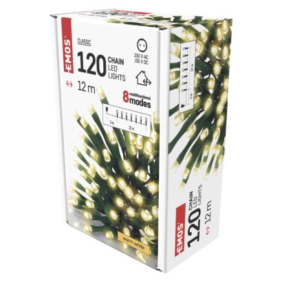 LED Weihnachtliche Lichterkette grün, 12 m, Außen/Innen, warmweiß