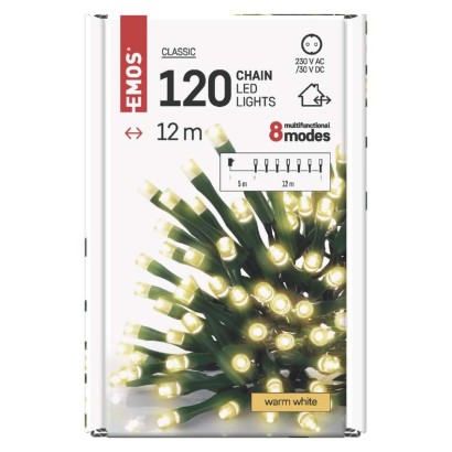 LED Weihnachtliche Lichterkette grün, 12 m, Außen/Innen, warmweiß