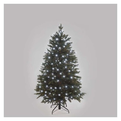 LED karácsonyi fényfüzér, 12 m, kültéri és beltéri, hideg fehér, progr, időz.