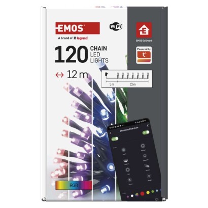 GoSmart LED božična veriga, 12 m, zunanja in notranja, RGB, programi, časovnik, WiFi